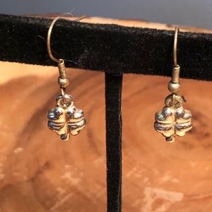 Silver St Patricks Clover Pierced Earrings